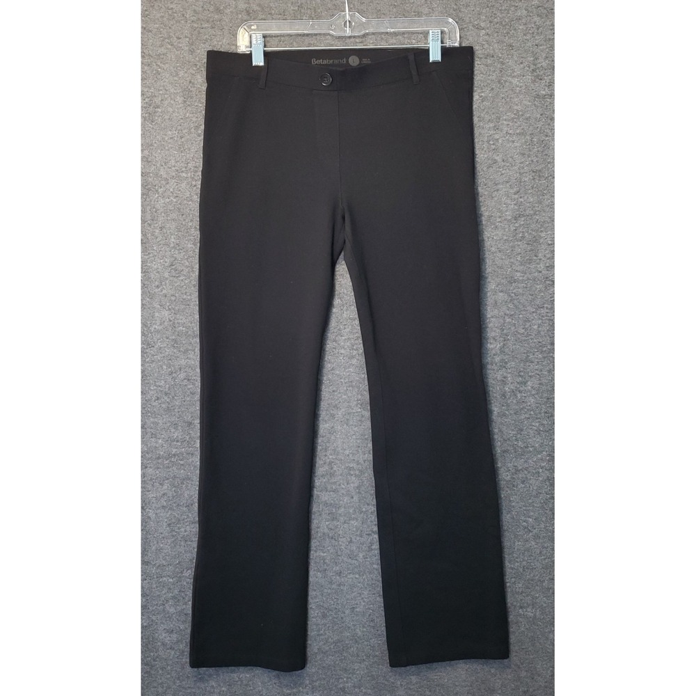 Betabrand Pants Womens Large Black Skinny Leg Dress Pant Yoga Stretch Office